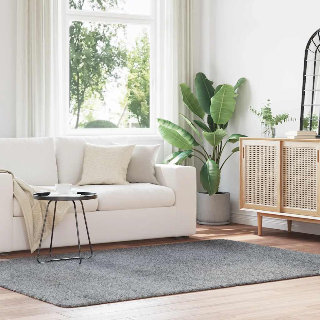 Tappeto Shaggy a Pelo Lungo NAVARRA Grigio Chiaro 160x230 cm