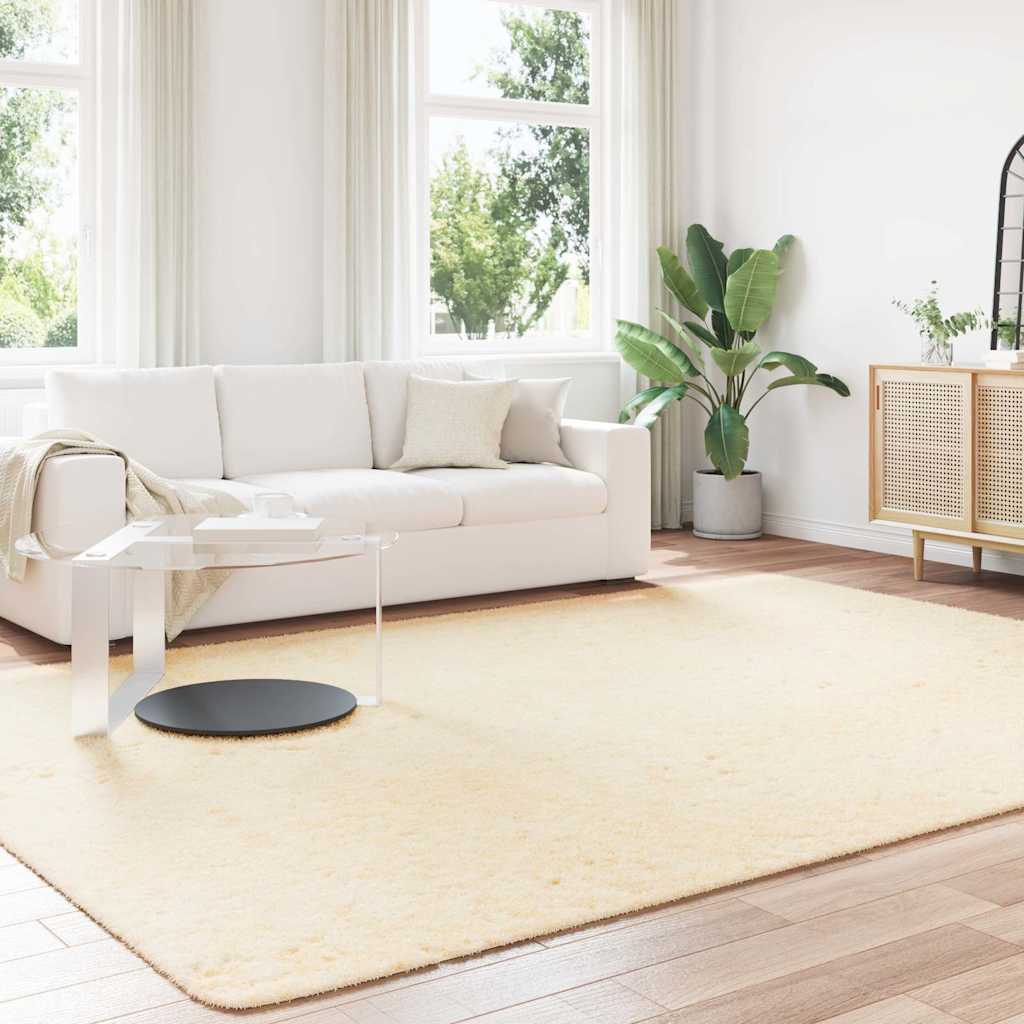 Tappeto Shaggy a Pelo Lungo NAVARRA Crema 240x340 cm poliestere