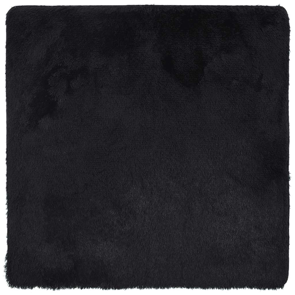 Tappeto Shaggy a Pelo Lungo NAVARRA Nero 160x160 cm poliestere