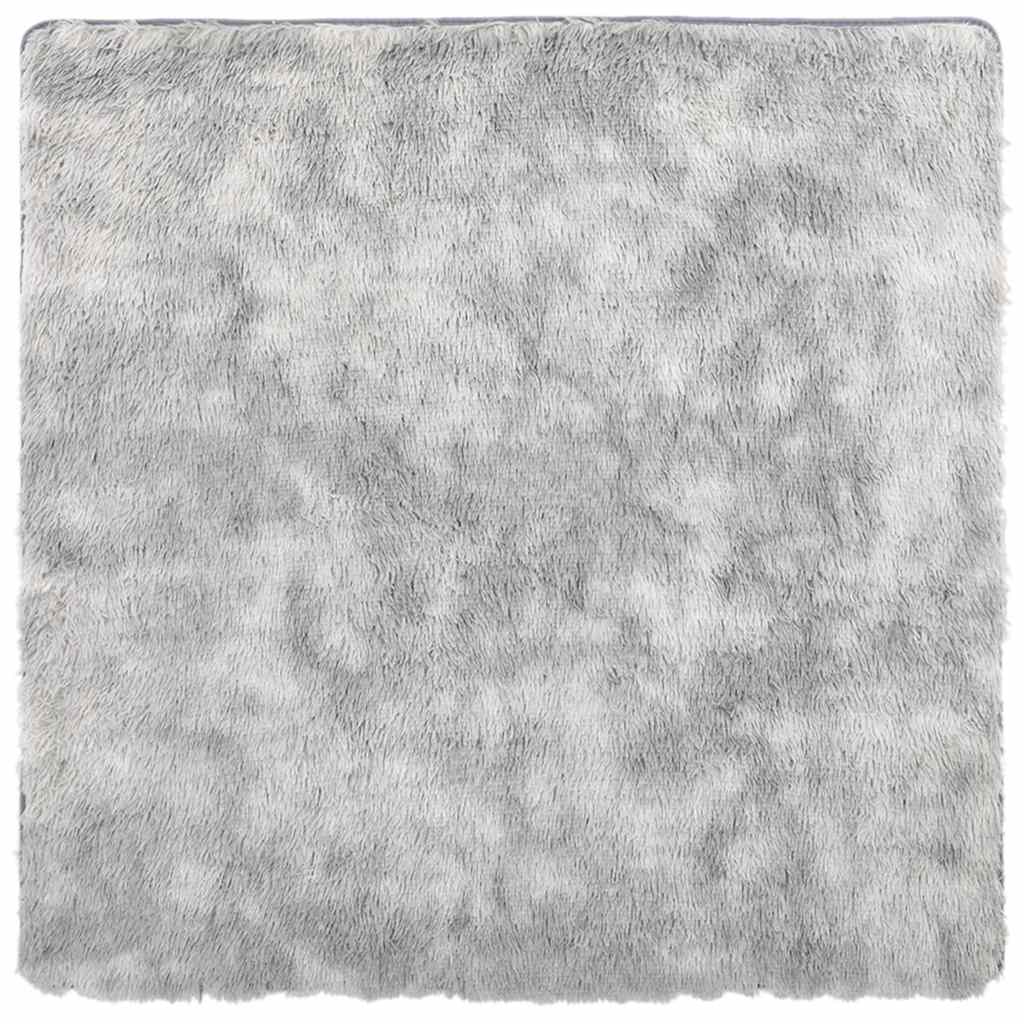 Tappeto Shaggy a Pelo Lungo NAVARRA Grigio Argento 160x160cm