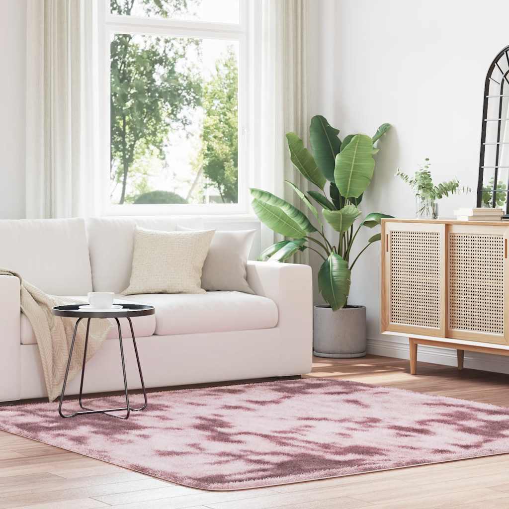 Tappeto Shaggy a Pelo Lungo NAVARRA Rosa Antico 200x200cm