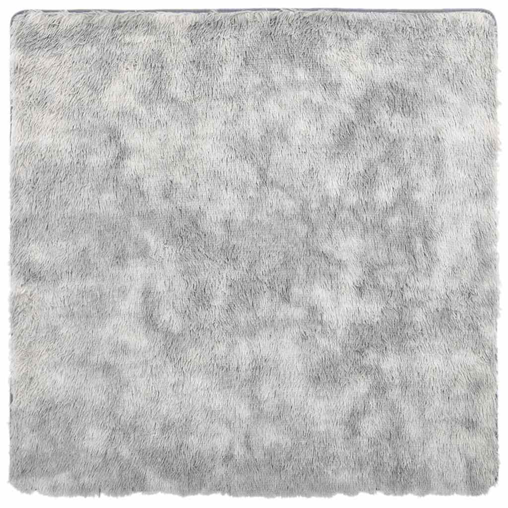 Tappeto Shaggy a Pelo Lungo NAVARRA Grigio Argento 200x200cm