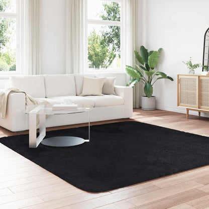 Tappeto Shaggy a Pelo Lungo NAVARRA Nero 240x240 cm poliestere