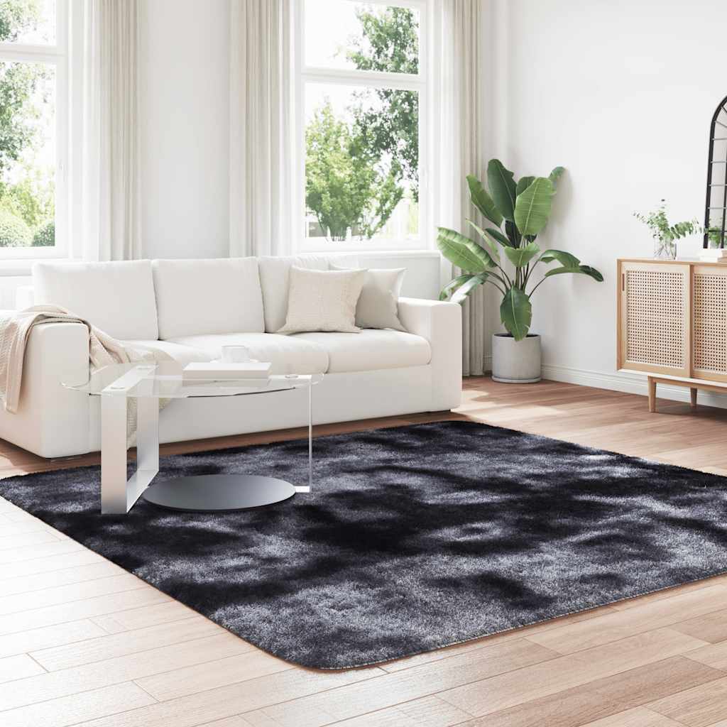 Tappeto Shaggy a Pelo Lungo NAVARRA Grigio Scuro 240x240 cm