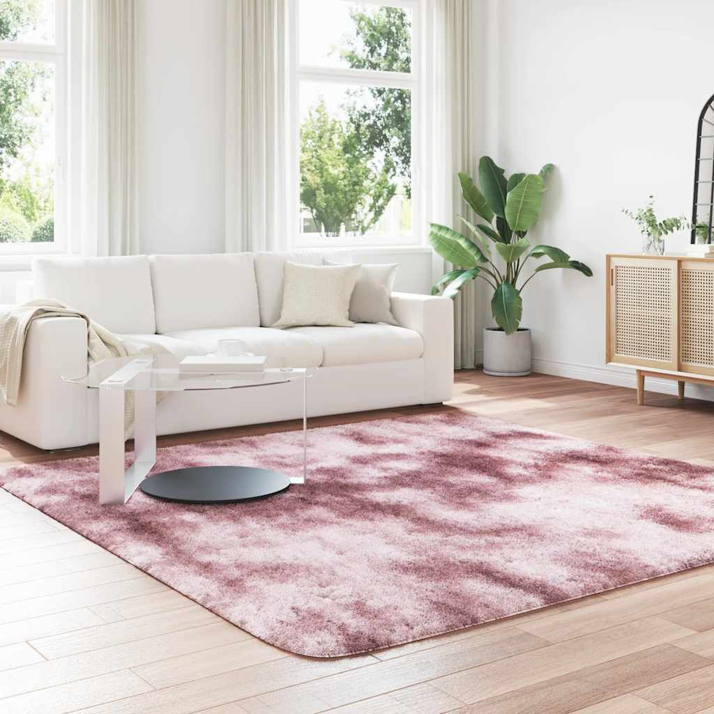 Tappeto Shaggy a Pelo Lungo NAVARRA Rosa Antico 240x240cm