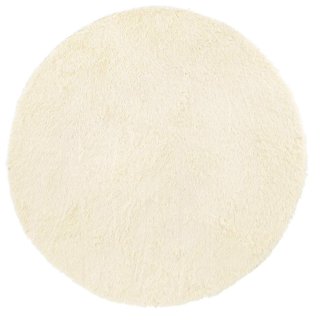Tappeto Shaggy a Pelo Lungo NAVARRA Crema 100x100 cm poliestere