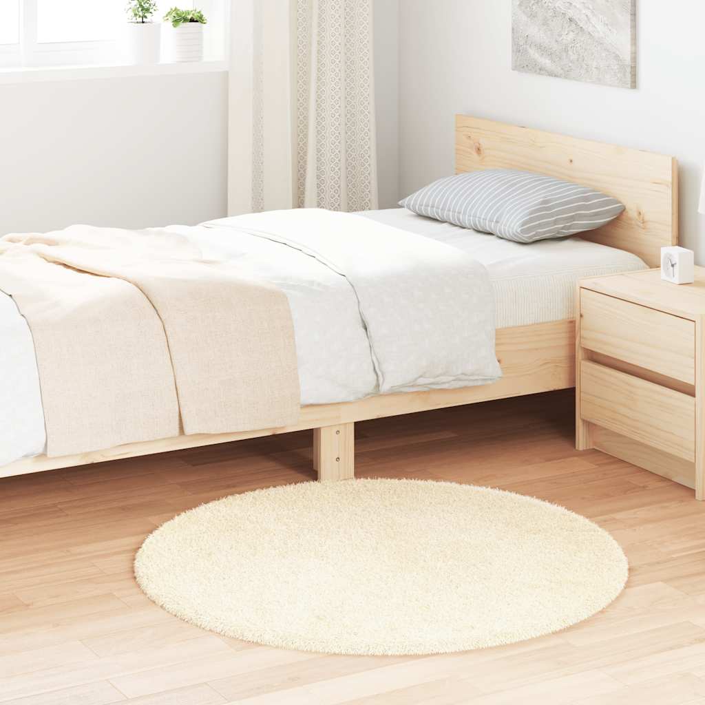 Tappeto Shaggy a Pelo Lungo NAVARRA Crema 100x100 cm poliestere