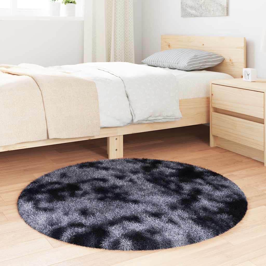 Tappeto Shaggy a Pelo Lungo NAVARRA Grigio Scuro 100x100 cm