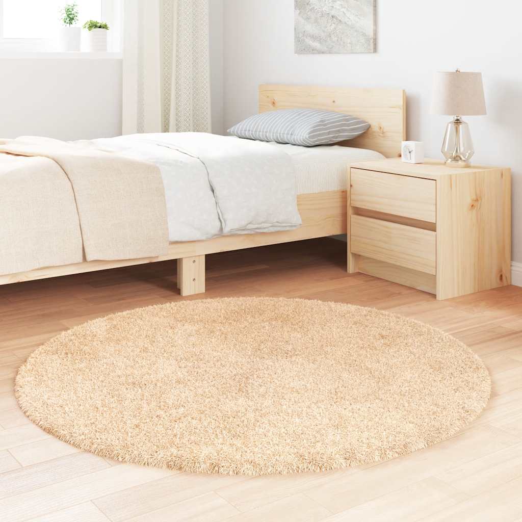 Tappeto Shaggy a Pelo Lungo NAVARRA Beige 120x120 cm poliestere