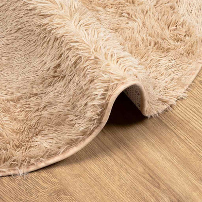 Tappeto Shaggy a Pelo Lungo NAVARRA Beige 120x120 cm poliestere