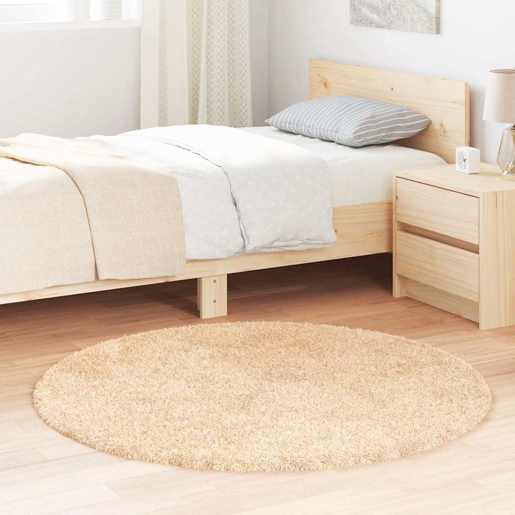 Tappeto Shaggy a Pelo Lungo NAVARRA Beige 120x120 cm poliestere