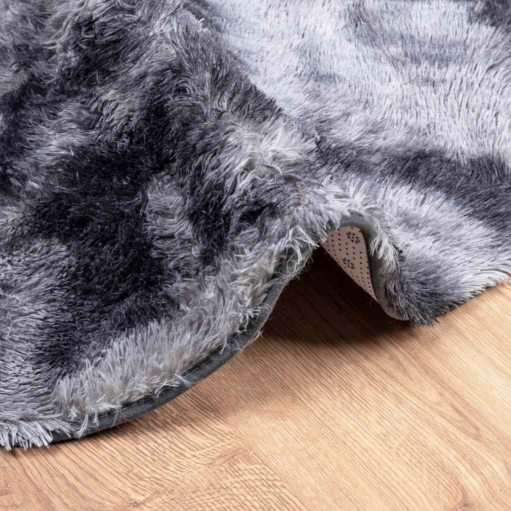 Tappeto Shaggy a Pelo Lungo NAVARRA Grigio Scuro 120x120 cm