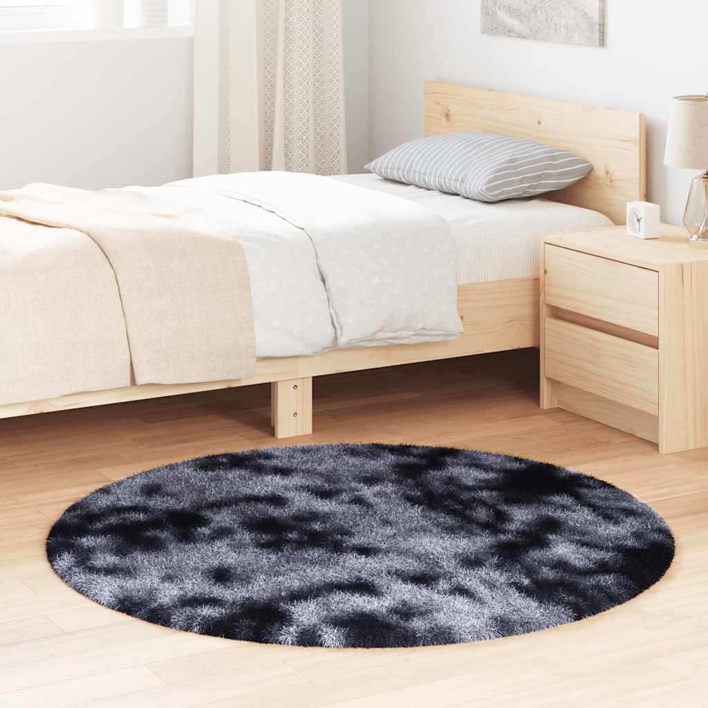 Tappeto Shaggy a Pelo Lungo NAVARRA Grigio Scuro 120x120 cm