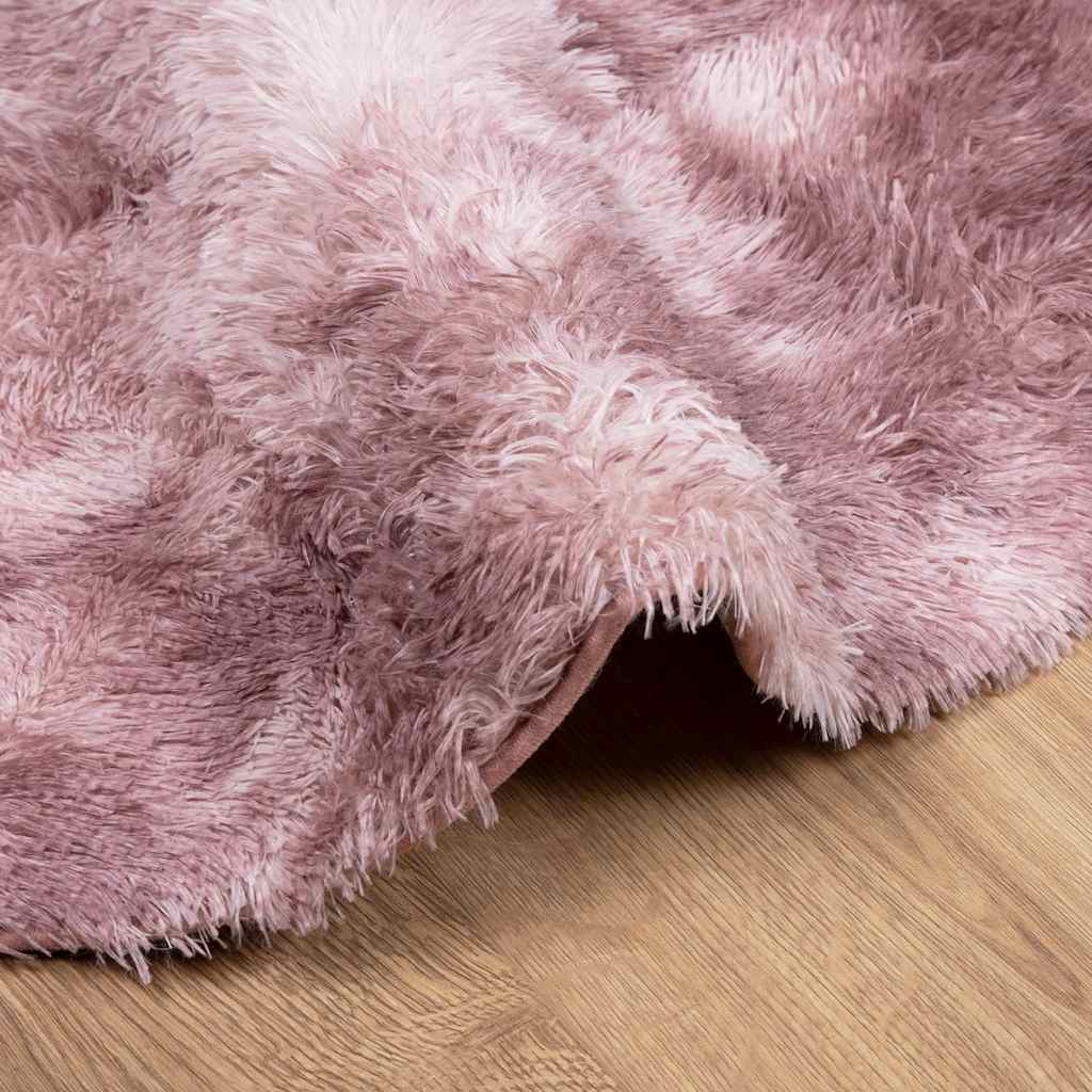 Tappeto Shaggy a Pelo Lungo NAVARRA Rosa Antico 120x120cm