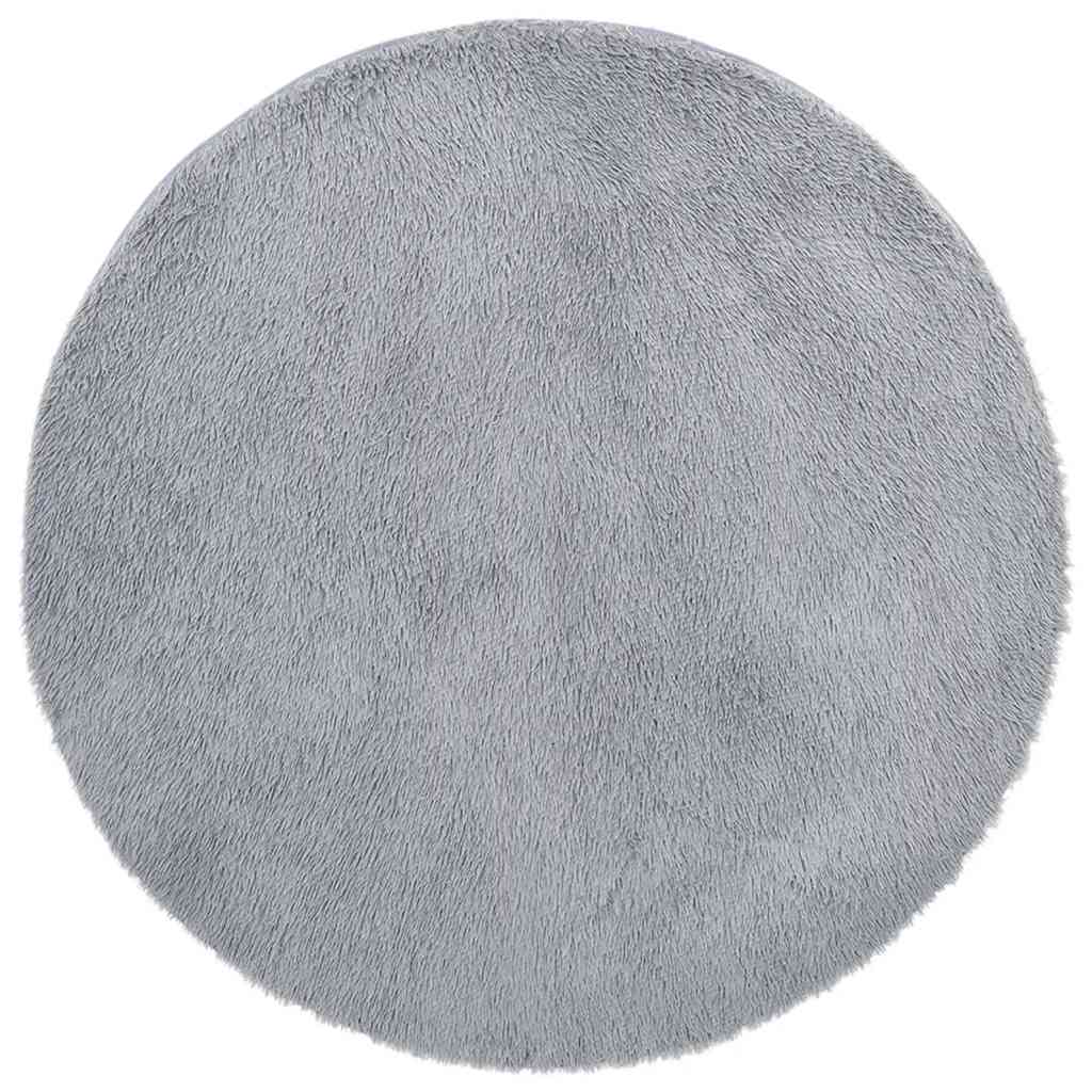 Tappeto Shaggy a Pelo Lungo NAVARRA Grigio Chiaro 120x120 cm