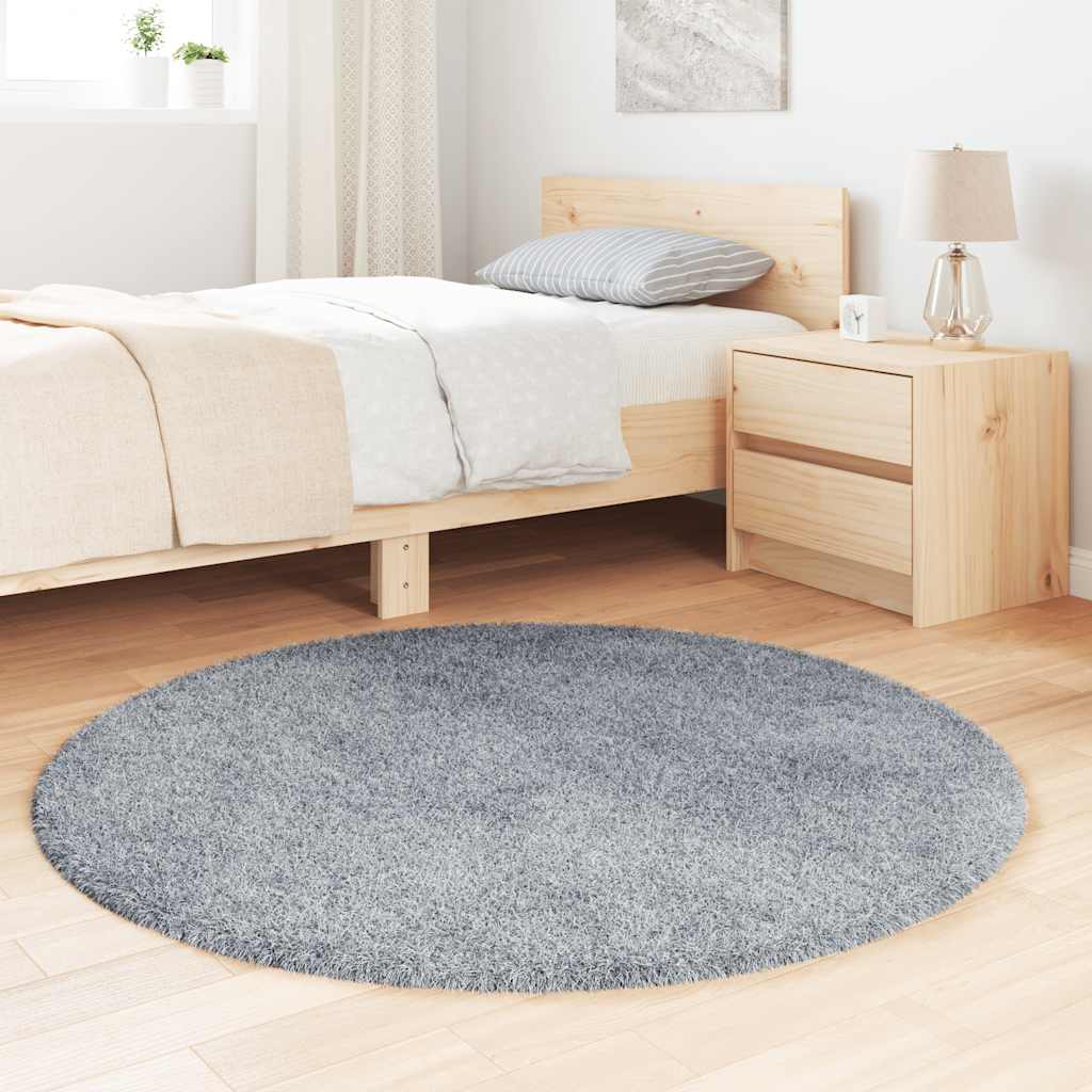 Tappeto Shaggy a Pelo Lungo NAVARRA Grigio Chiaro 120x120 cm