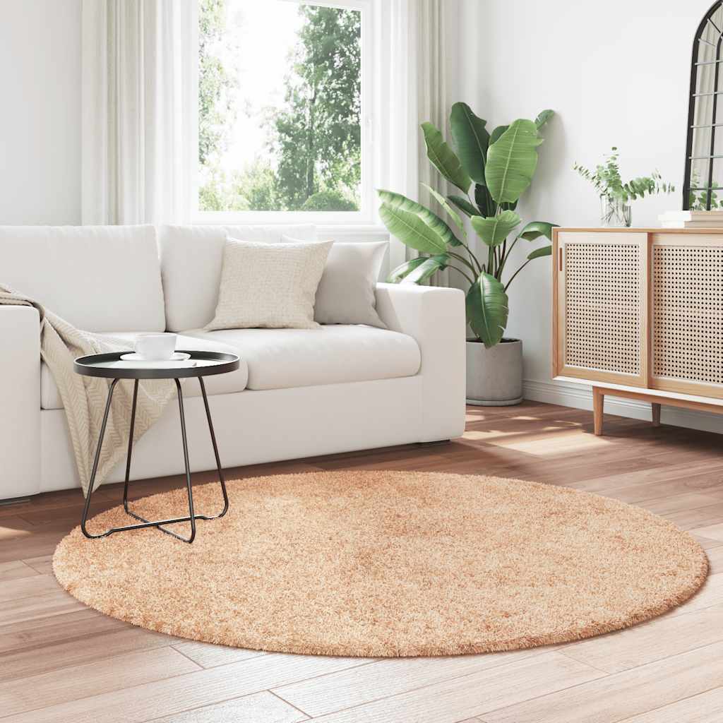 Tappeto Shaggy a Pelo Lungo NAVARRA Beige 160x160 cm poliestere