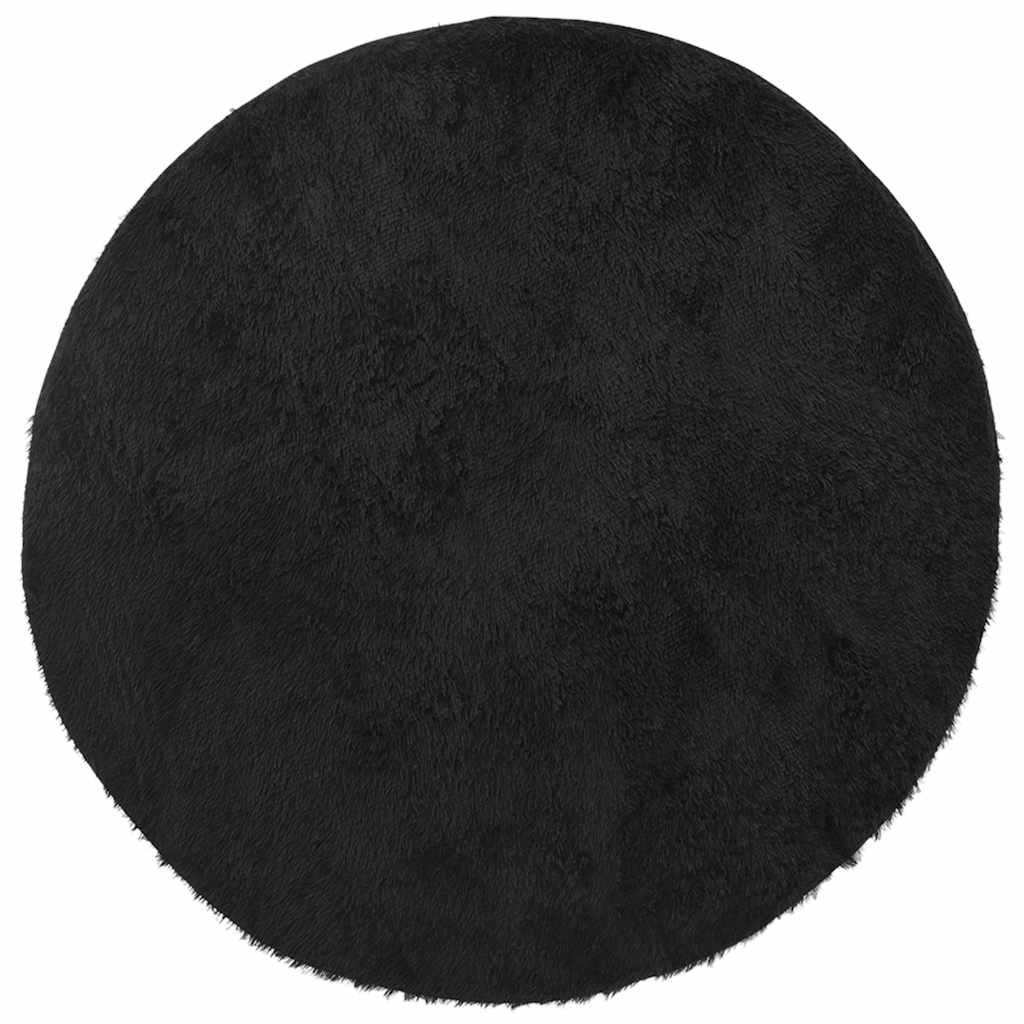Tappeto Shaggy a Pelo Lungo NAVARRA Nero 160x160 cm poliestere