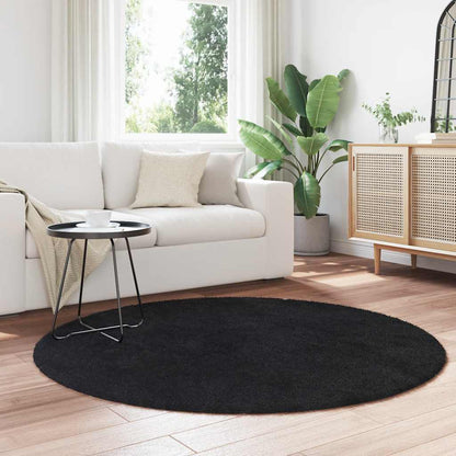 Tappeto Shaggy a Pelo Lungo NAVARRA Nero 160x160 cm poliestere