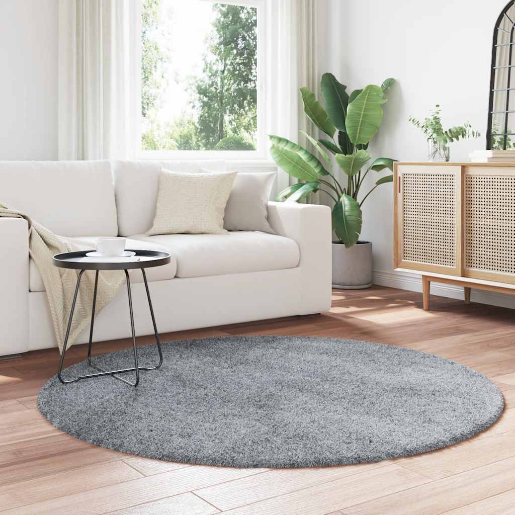 Tappeto Shaggy a Pelo Lungo NAVARRA Grigio Chiaro 160x160 cm