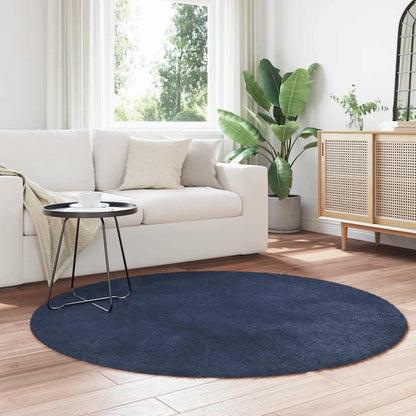 Tappeto Shaggy a Pelo Lungo NAVARRA Blu Marino 160x160 cm