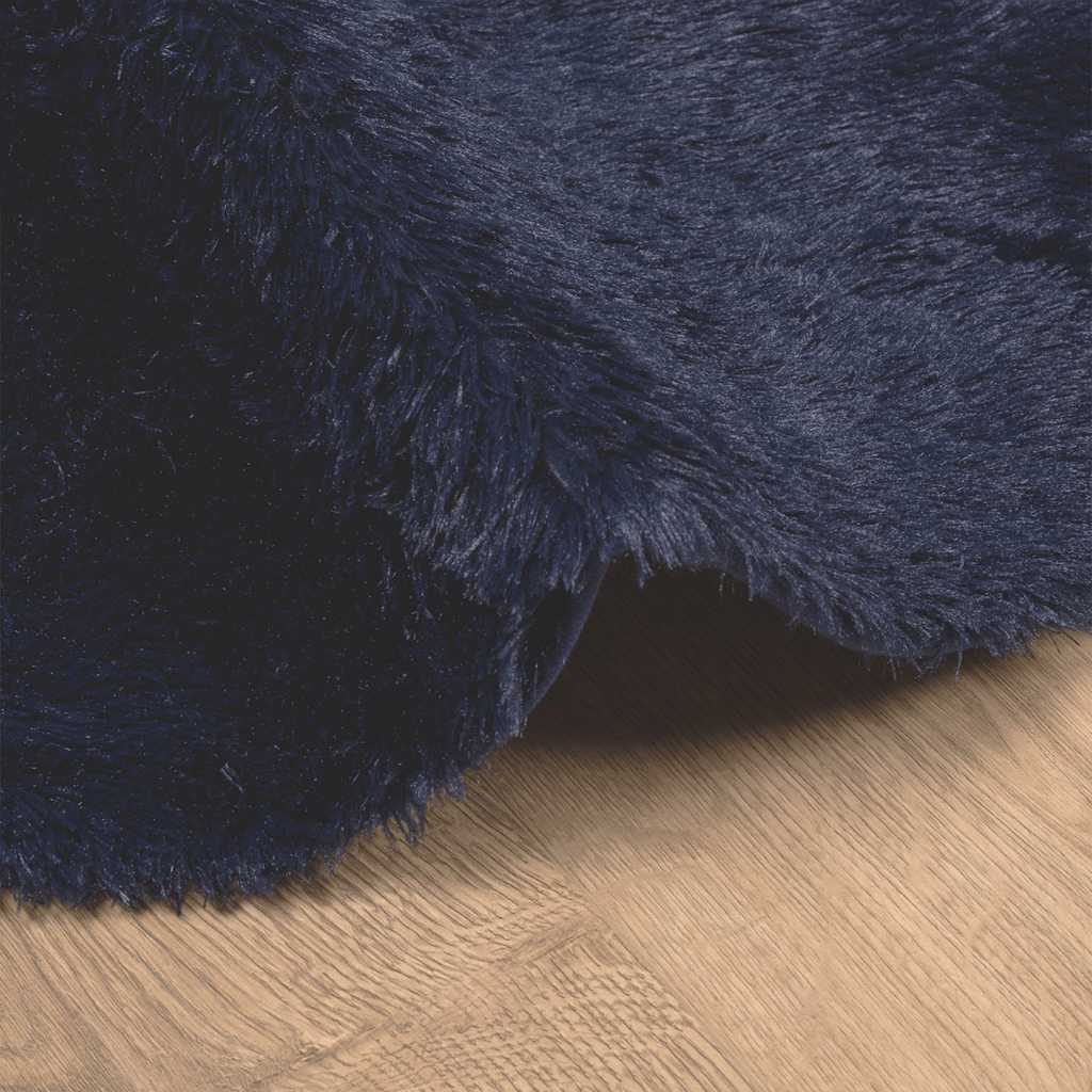 Tappeto Shaggy a Pelo Lungo NAVARRA Blu Marino 160x160 cm