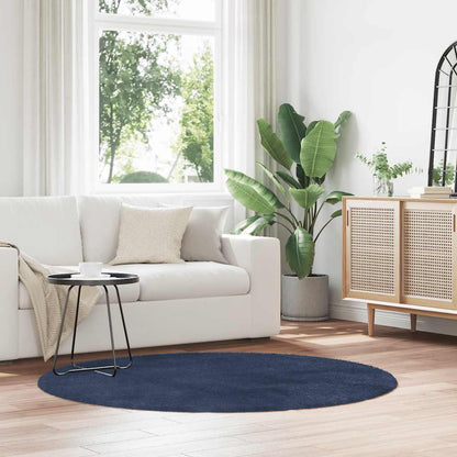Tappeto Shaggy a Pelo Lungo NAVARRA Blu Marino 160x160 cm
