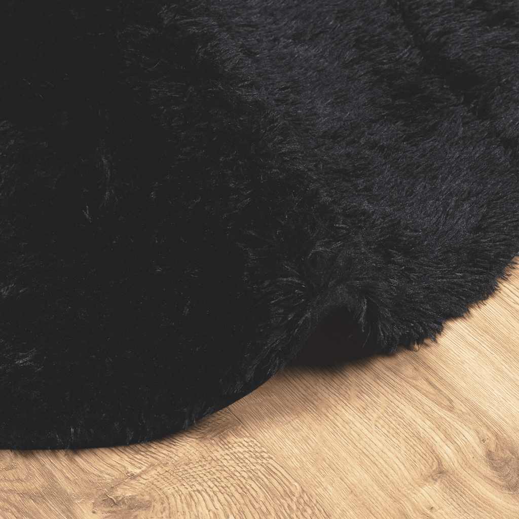 Tappeto Shaggy a Pelo Lungo NAVARRA Nero 200x200 cm poliestere