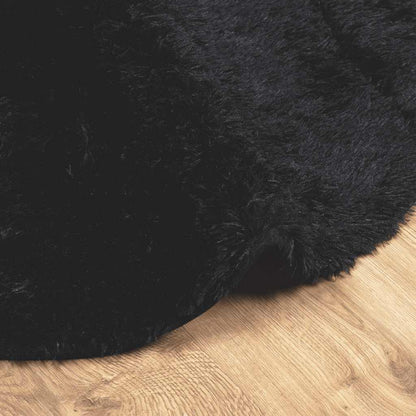 Tappeto Shaggy a Pelo Lungo NAVARRA Nero 200x200 cm poliestere