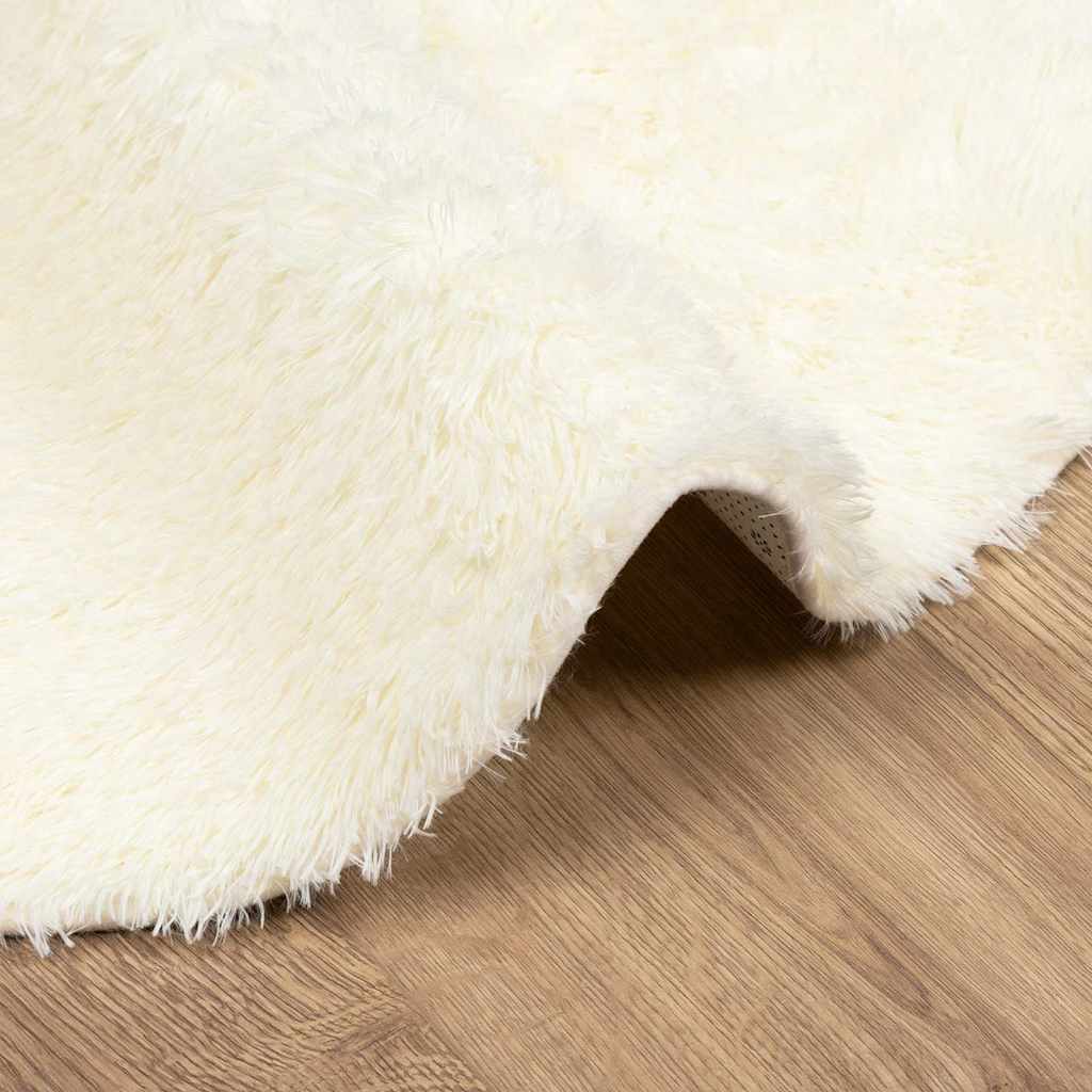 Tappeto Shaggy a Pelo Lungo NAVARRA Crema 200x200 cm poliestere