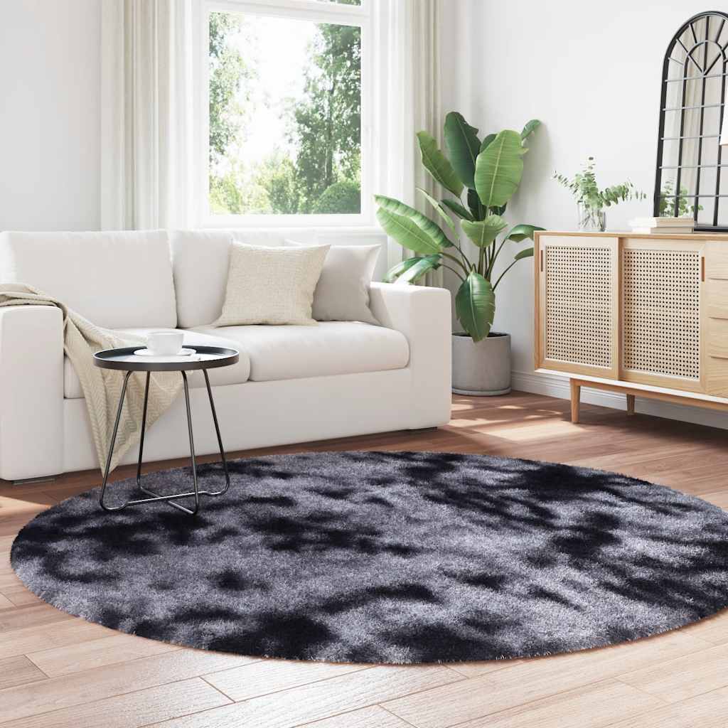 Tappeto Shaggy a Pelo Lungo NAVARRA Grigio Scuro 200x200 cm