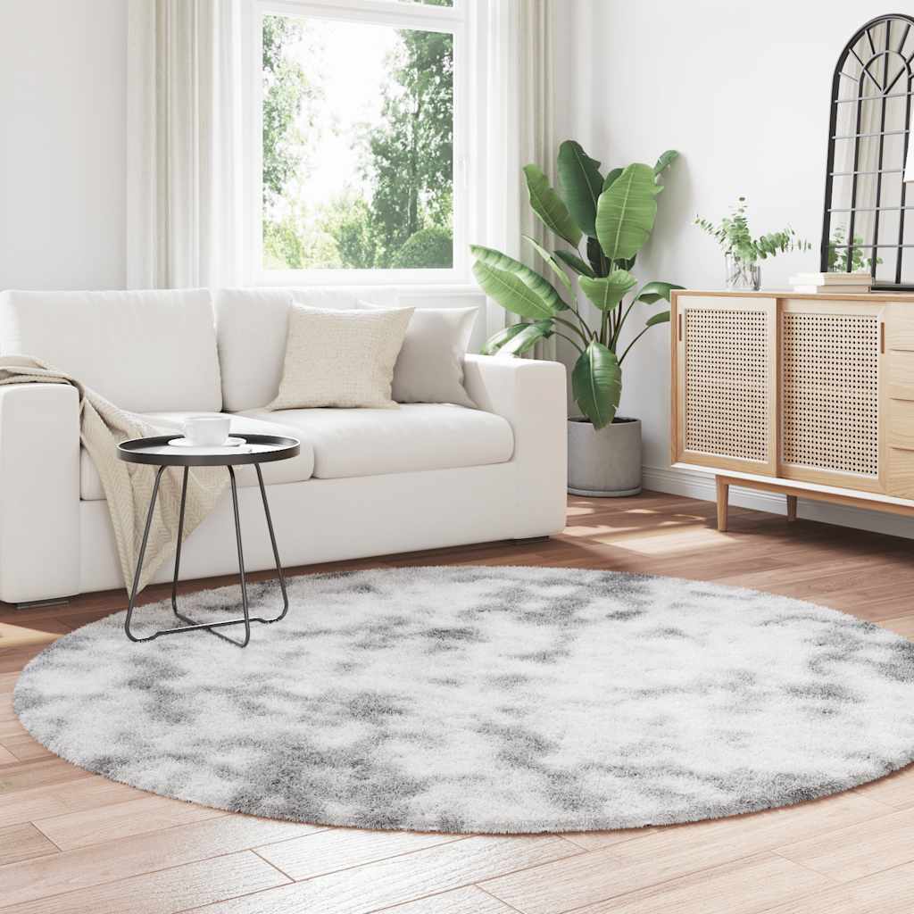 Tappeto Shaggy a Pelo Lungo NAVARRA Grigio Argento 200x200cm