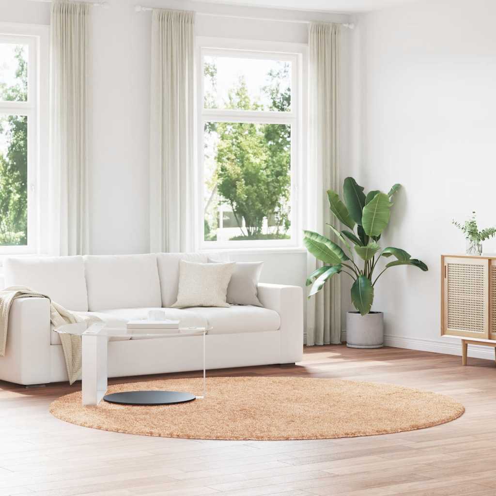 Tappeto Shaggy a Pelo Lungo NAVARRA Beige 240x240 cm poliestere