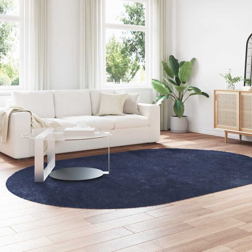 Tappeto Shaggy a Pelo Lungo NAVARRA Blu Marino 300x200 cm