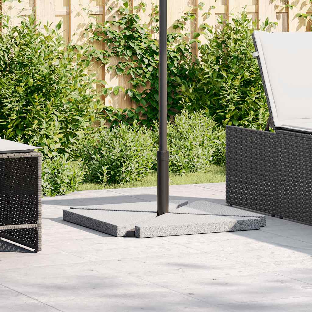 Set Base per Ombrellone da Giardino 5 pz in Granito e Acciaio