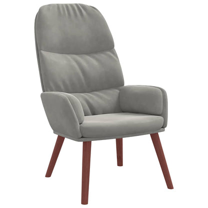 Sedia Relax Grigio Chiaro in Velluto