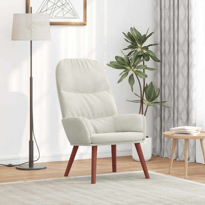Sedia Relax Bianco Crema Velluto