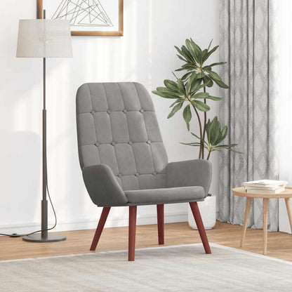Sedia Relax Grigio Chiaro in Velluto