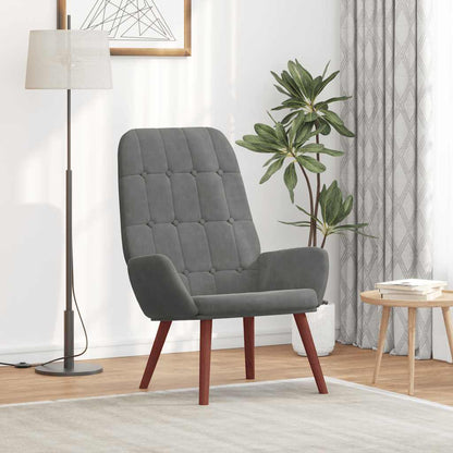 Sedia Relax Grigio Scuro in Velluto