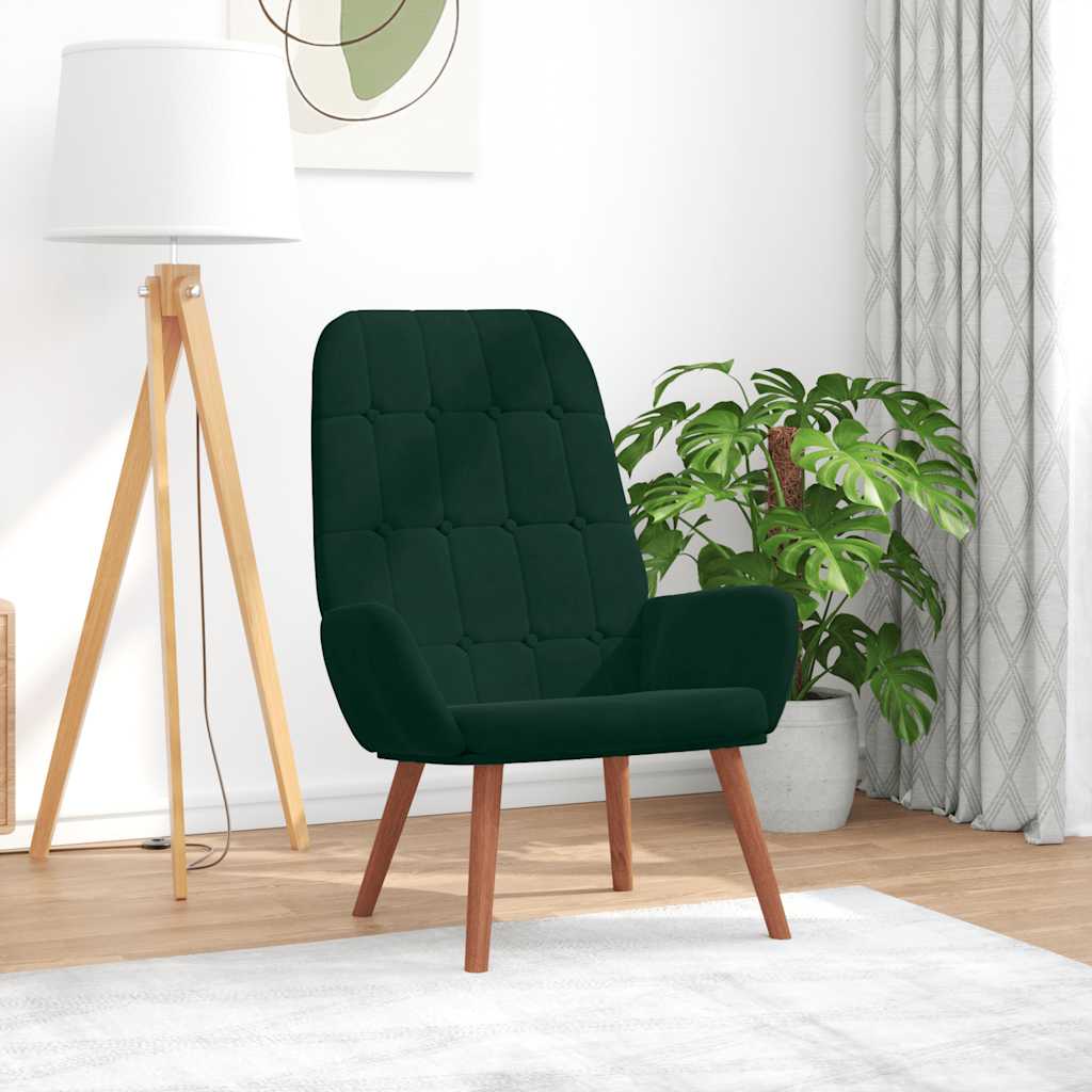 Sedia Relax Verde Scuro in Velluto