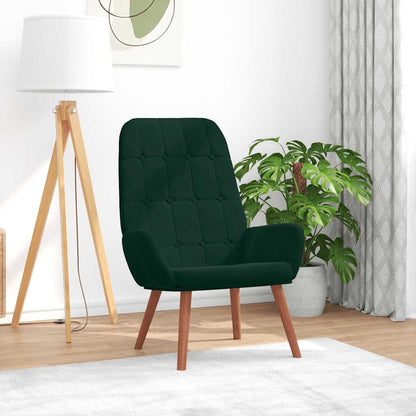 Sedia Relax Verde Scuro in Velluto