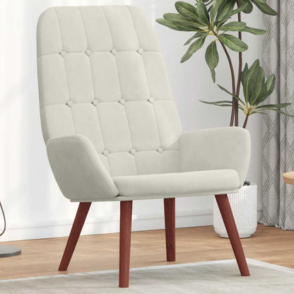 Sedia Relax Bianco Crema Velluto