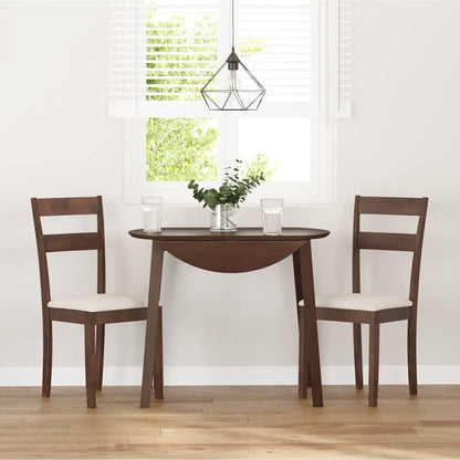 Sedie da Pranzo con Cuscini 2pz Marrone Legno Massello di Hevea