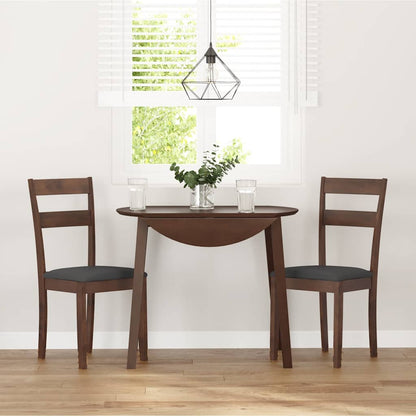 Sedie da Pranzo con Cuscini 2pz Marrone Legno Massello di Hevea