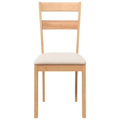 Sedie da Pranzo con Cuscini 2 pz Naturale Legno Massello Hevea
