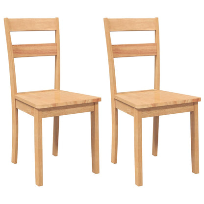 Sedie da Pranzo 2 pz Naturale in Legno Massello di Hevea