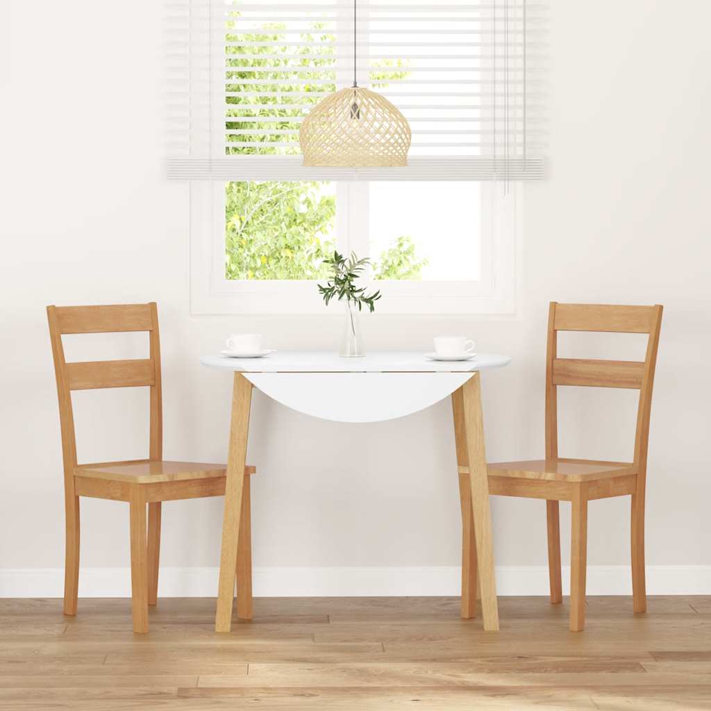 Sedie da Pranzo 2 pz Naturale in Legno Massello di Hevea