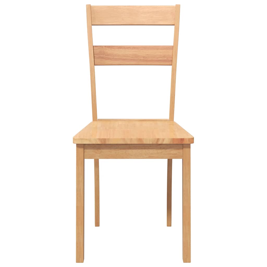 Sedie da Pranzo 2 pz Naturale in Legno Massello di Hevea