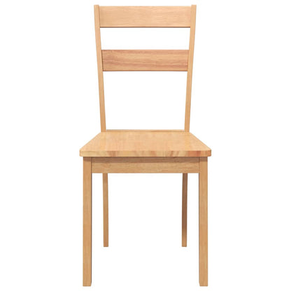 Sedie da Pranzo 2 pz Naturale in Legno Massello di Hevea