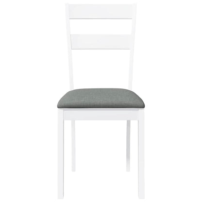 Sedie da Pranzo con Cuscini 2 pz Bianco Legno Massello di Hevea